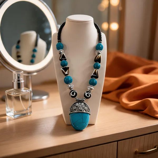 Blue_Resin_Wood_Beaded_Pendant_Necklace_For_Women