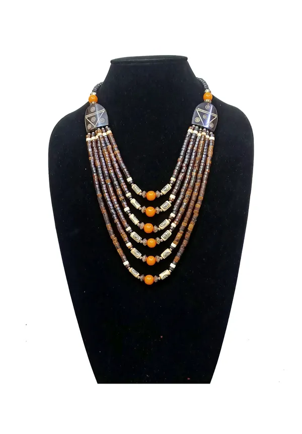 Brown_Beaded_Layered_Statement_Necklace_for_Women