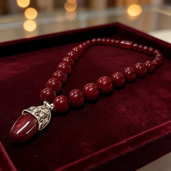 Maroon_Resin_Beaded_Spiritual_Mala_Necklace_For_Women