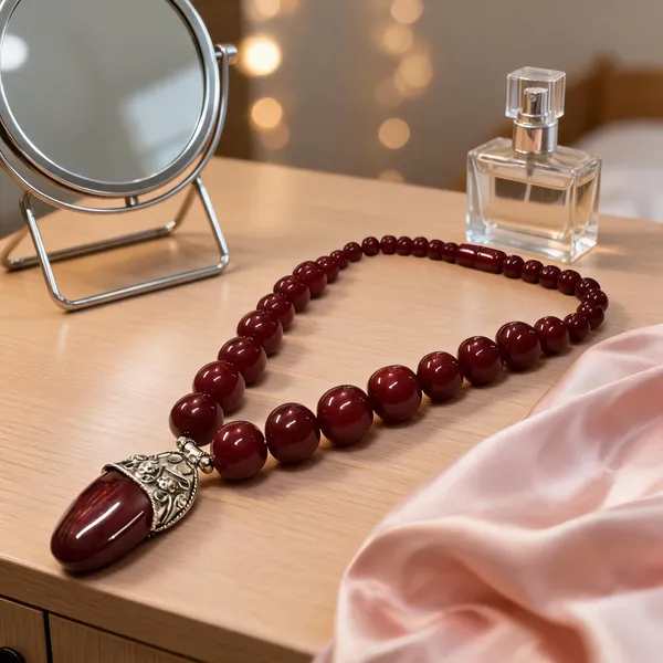 Maroon_Resin_Beaded_Spiritual_Mala_Necklace_For_Women