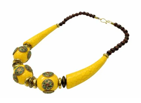 Yellow_Beaded_Statement_Necklace_for_Women