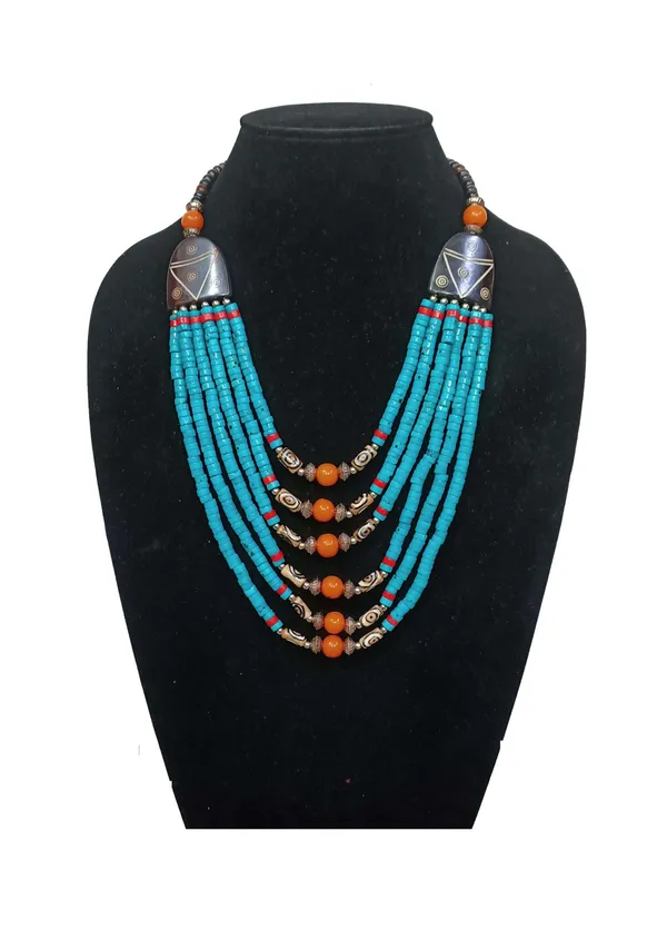 Blue_Beaded_Layered_Necklace_for_Women
