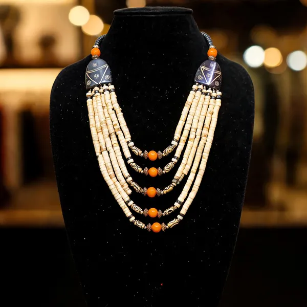 Multicolour_Wood_Resin_Beaded_Layered_Necklace_For_Women