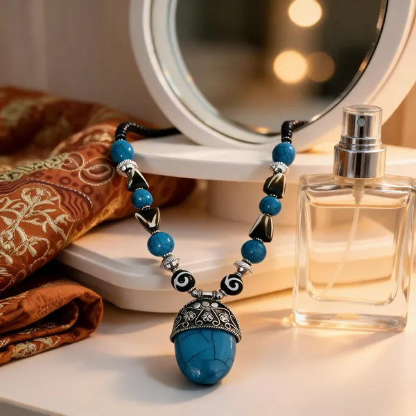 Blue_Beaded_Statement_Necklace_For_Women
