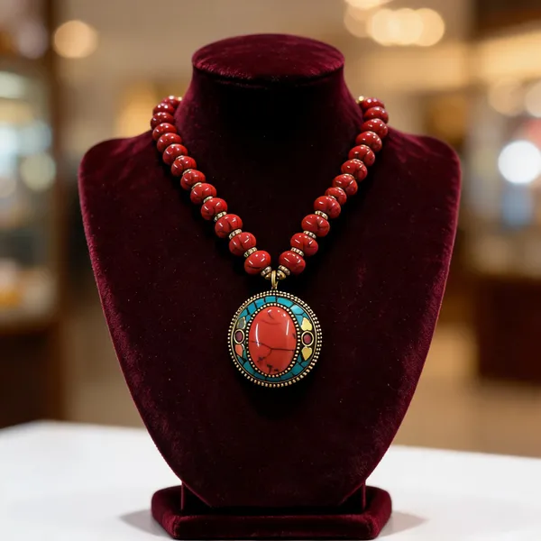 Red_Resin_Beaded_Statement_Necklace_For_Women