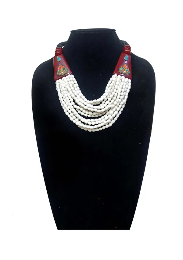 White_Beaded_Layered_Necklace_for_Women