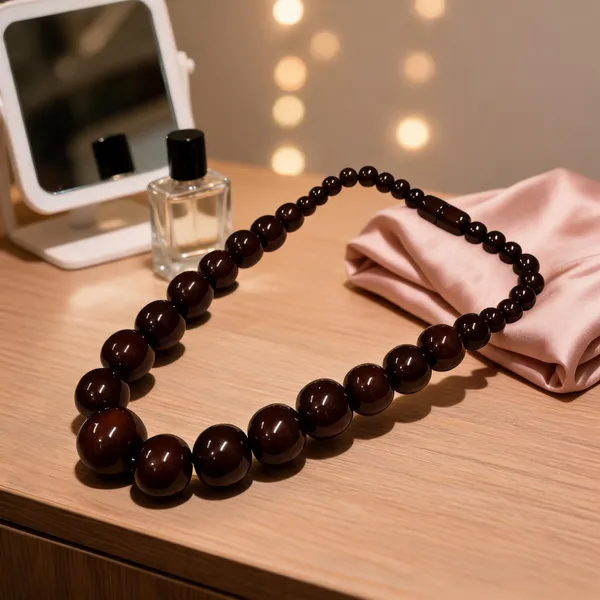 Brown_Resin_Beaded_Necklace_For_Women