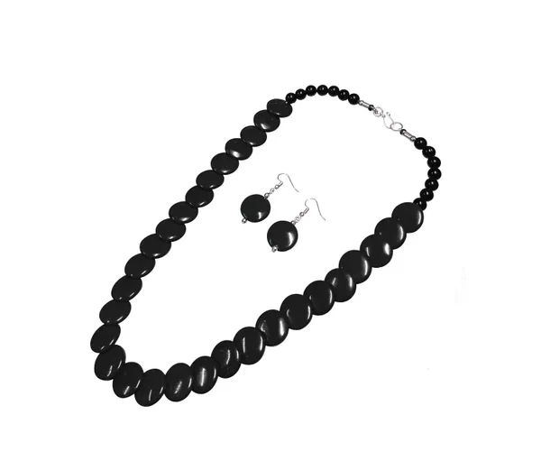 Black_Beaded_Necklace_And_Earrings_Set_for_Women