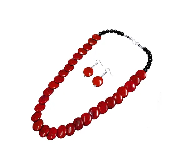 Red_Beaded_Necklace_And_Earrings_Set_for_Women