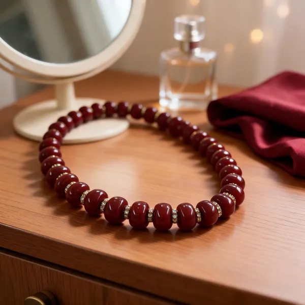 Maroon_Resin_Beaded_Necklace_For_Women