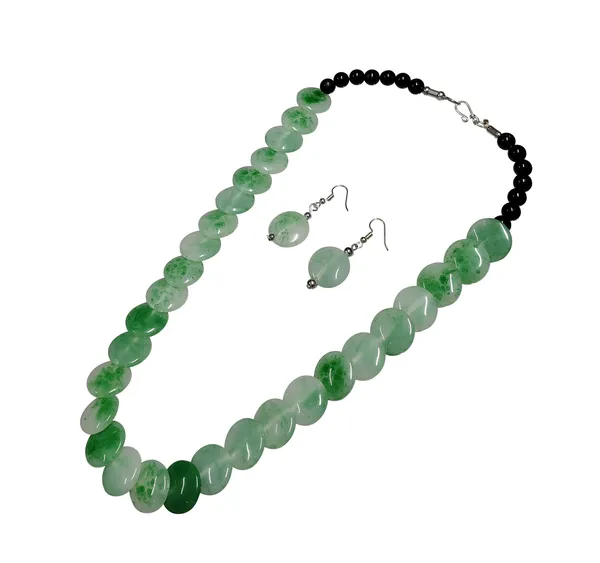 Green_Beaded_Necklace_And_Earrings_Set_for_Women