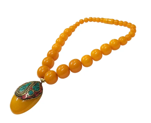 Yellow_Beaded_Pendant_Necklace_for_Women