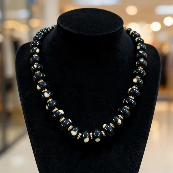 Black_Resin_Beaded_Traditional_Necklace_For_Women