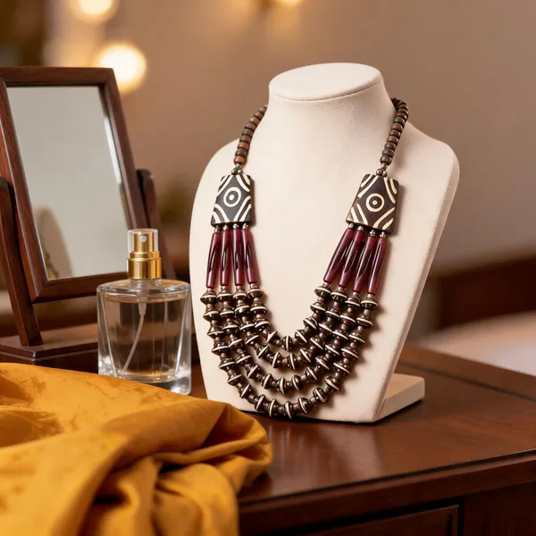 Multicolour_Brass_Glass_Tribal_Statement_Necklace_For_Women
