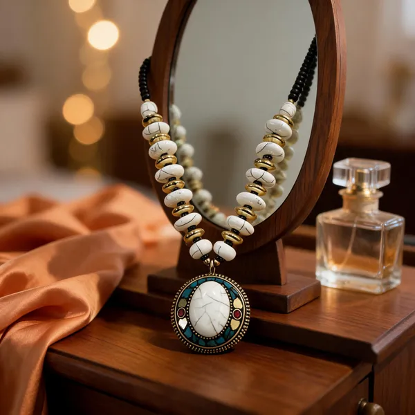 White_Brass_Glass_Beaded_Statement_Necklace_For_Women