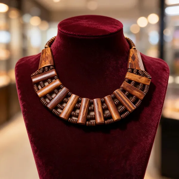 Brown_Wood_Collar_Layered_Statement_Necklace_For_Women