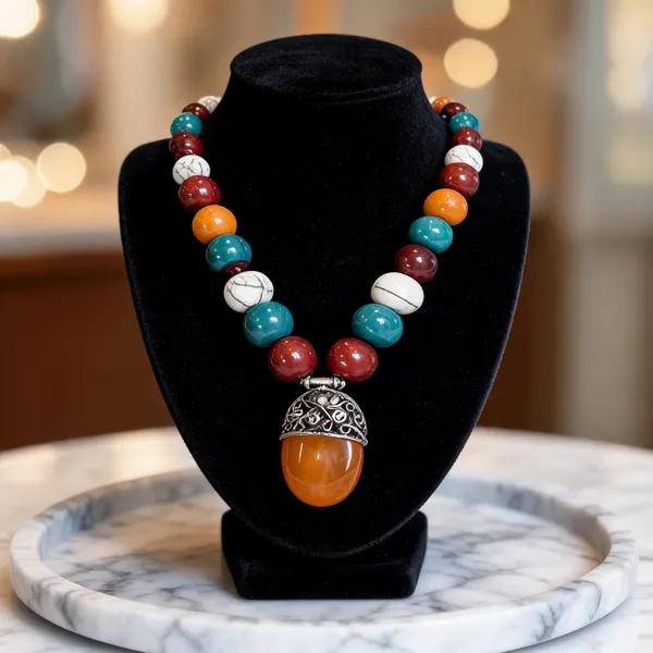 Multicolour_Resin_Wood_Beaded_Statement_Necklace_For_Women