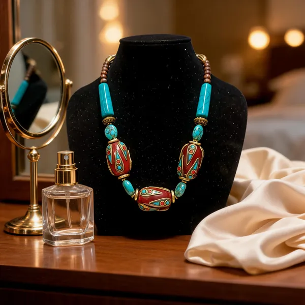 Multicolour_Glass_Brass_Beaded_Statement_Necklace_For_Women