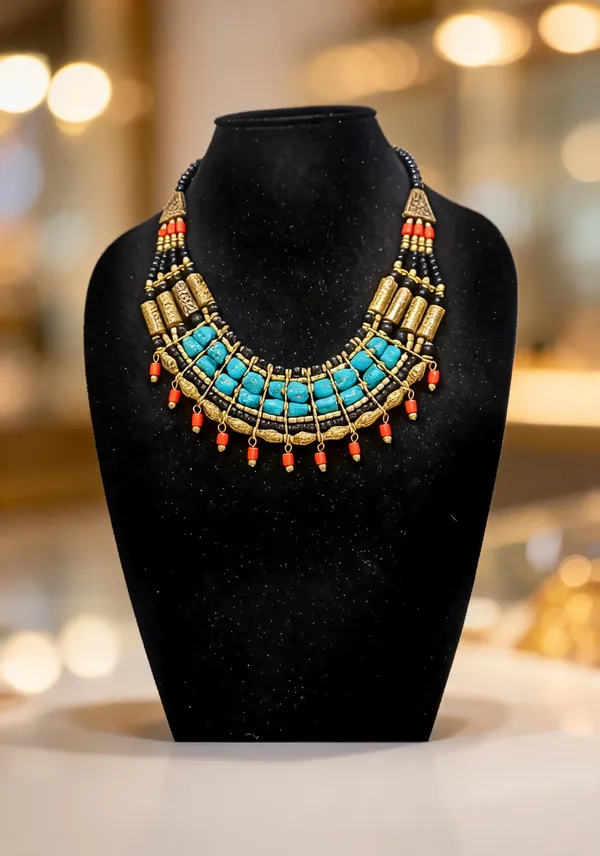 Multicolour_Brass_Glass_Layered_Bib_Statement_Necklace_For_Women