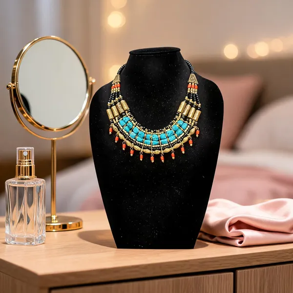 Multicolour_Brass_Glass_Layered_Bib_Statement_Necklace_For_Women