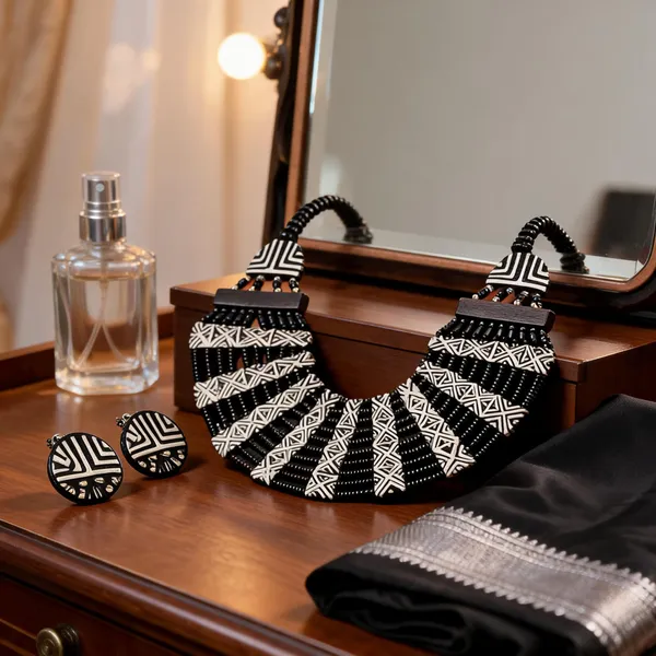 Black_Wood_Geometric_Tribal_Necklace_And_Earrings_Set_For_Women