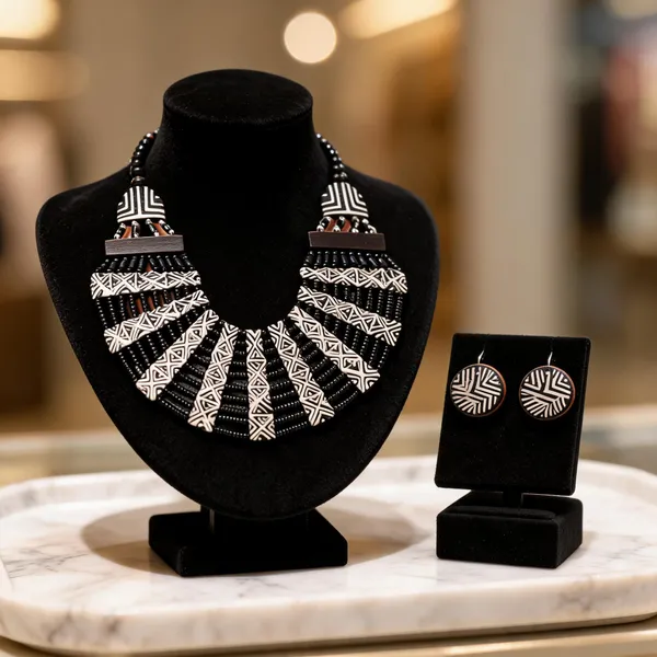 Black_Wood_Geometric_Tribal_Necklace_And_Earrings_Set_For_Women