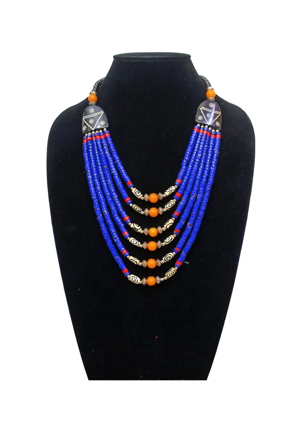 Blue_Beaded_Layered_Necklace_for_Women