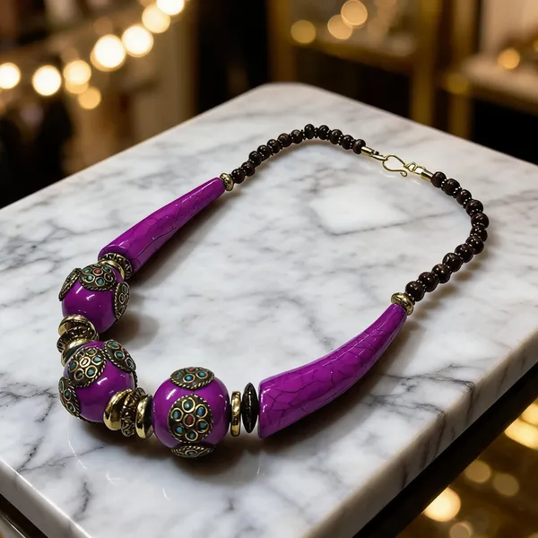 Purple_Resin_Wood_Beaded_Statement_Necklace_For_Women