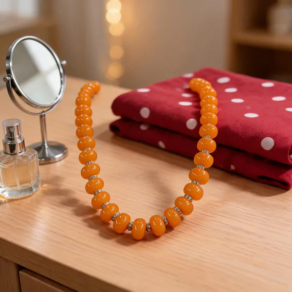 Orange_Resin_Beaded_Necklace_For_Women