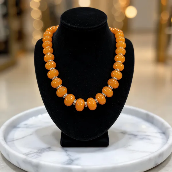 Orange_Resin_Beaded_Necklace_For_Women