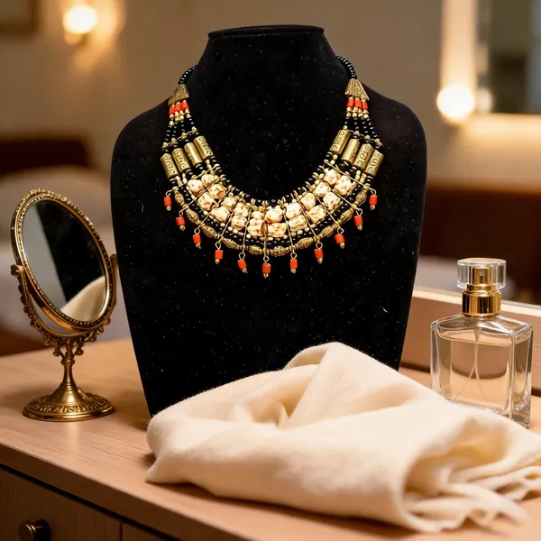 Black_Brass_Glass_Beaded_Traditional_Necklace_For_Women