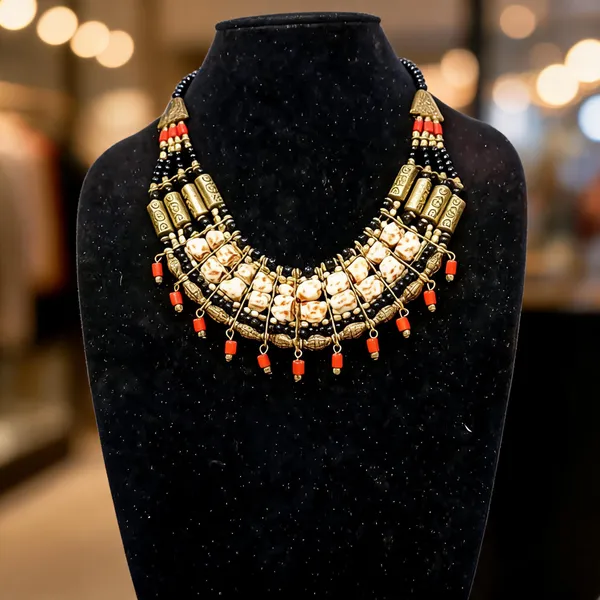 Black_Brass_Glass_Beaded_Traditional_Necklace_For_Women