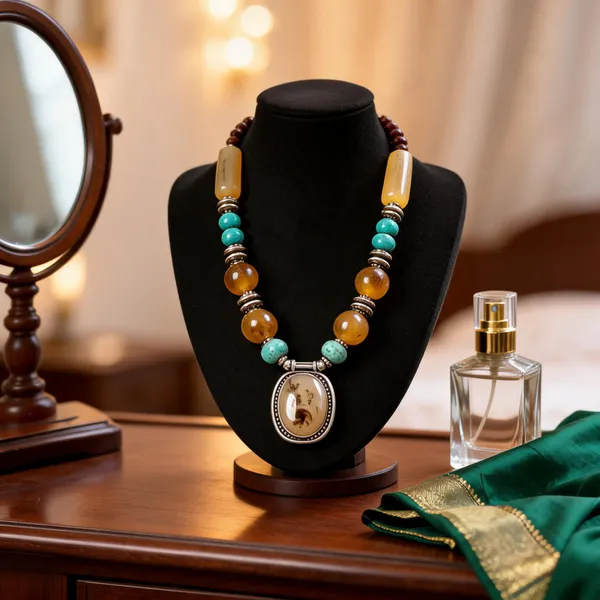 Multicolour_Resin_Stone_Beaded_Statement_Necklace_For_Women