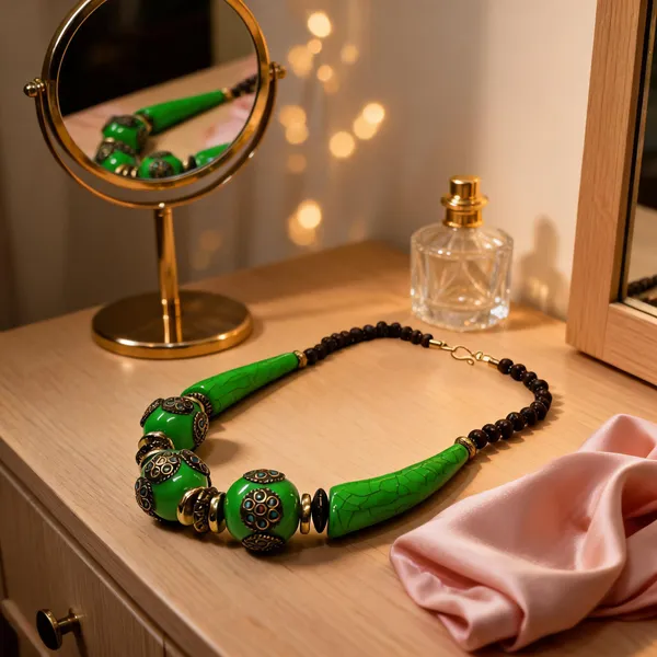 Green_Resin_Beaded_Statement_Necklace_For_Women