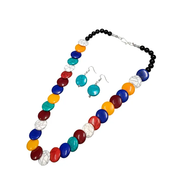 Multicolor_Beaded_Necklace_And_Earrings_Set_for_Women