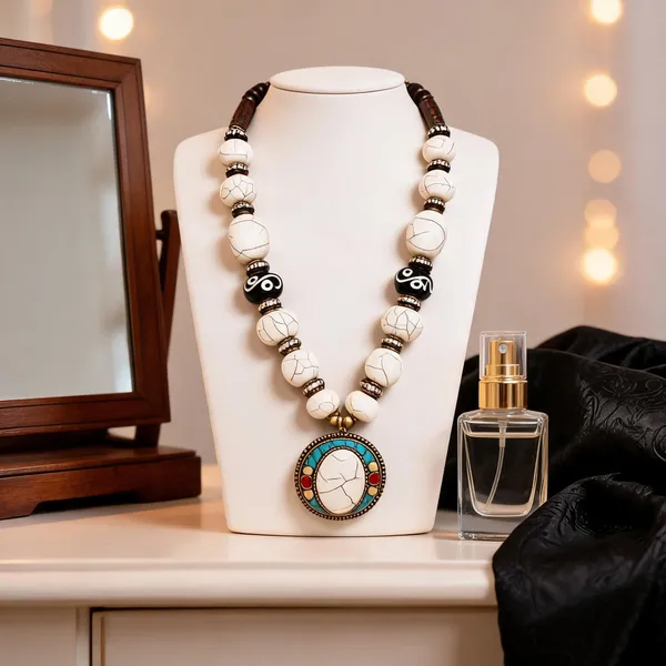 Multicolour_Beaded_Statement_Necklace_For_Women