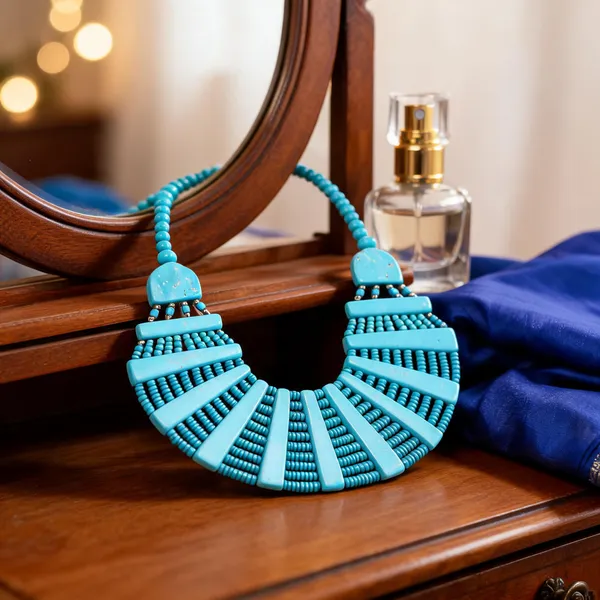 Turquoise_Wood_Resin_Bib_Beaded_Statement_Necklace_For_Women