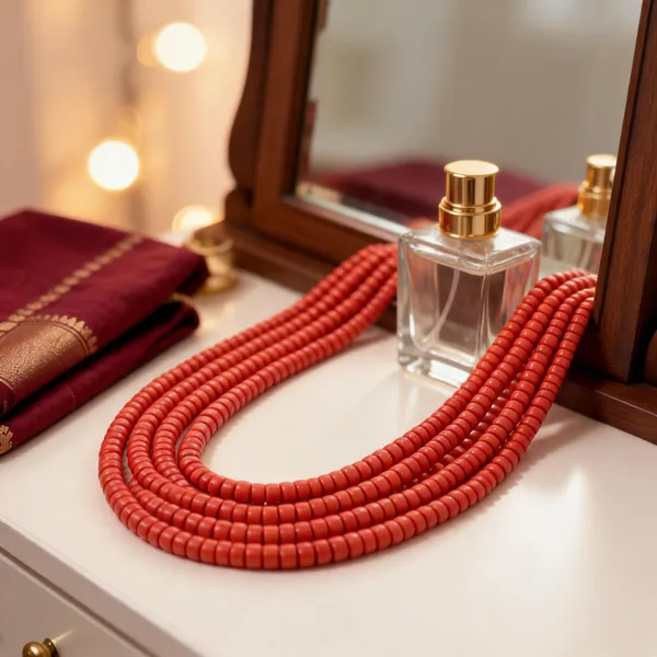 Red_Beaded_Layered_Necklace_For_Women