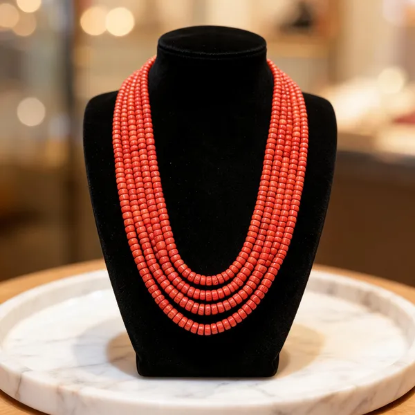 Red_Beaded_Layered_Necklace_For_Women