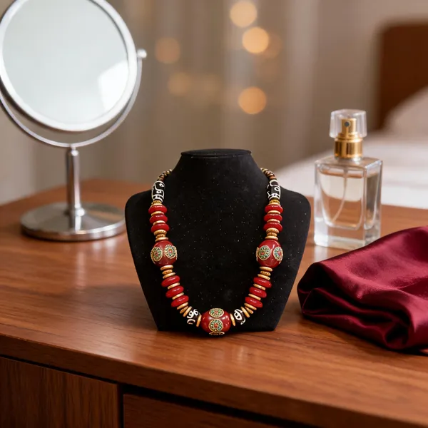 Red_Beaded_Statement_Necklace_For_Women