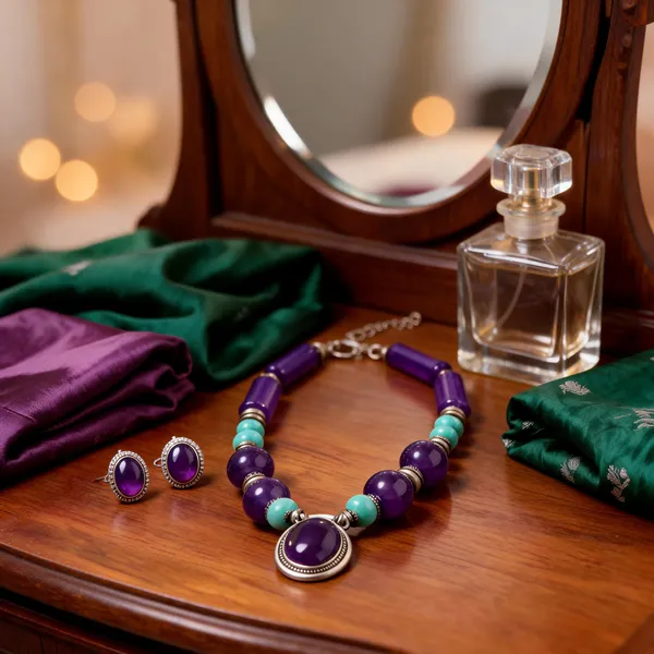 Purple_Resin_Stone_Beaded_Necklace_Set_For_Women