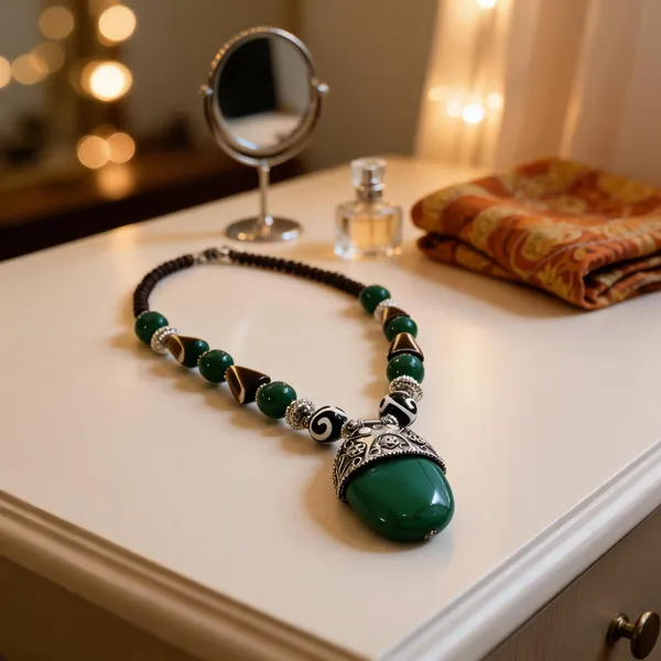 Green_Beaded_Statement_Necklace_For_Women