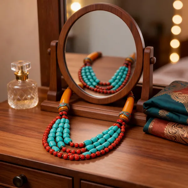 Multicolour_Glass_Resin_Beaded_Layered_Necklace_For_Women