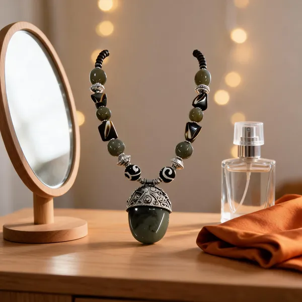 Black_Resin_Wood_Beaded_Statement_Necklace_For_Women