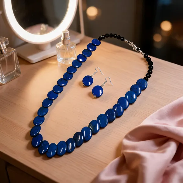 Blue_Resin_Beaded_Necklace_And_Earrings_Set_For_Women