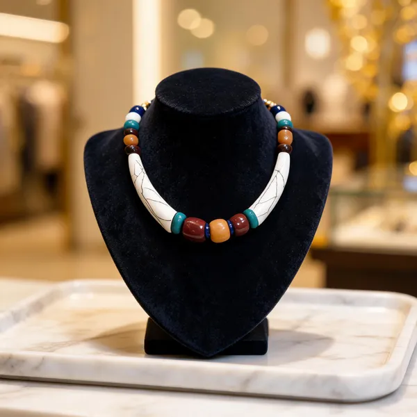 Multicolour_Resin_Beaded_Collar_Statement_Necklace_For_Women