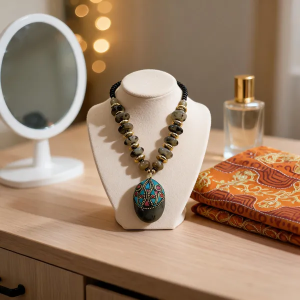 Multicolour_Resin_Wood_Beaded_Pendant_Necklace_For_Women