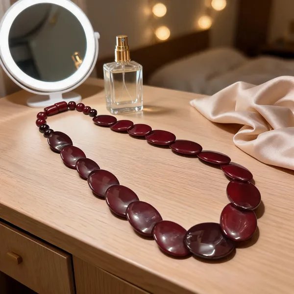 Maroon_Resin_Beaded_Statement_Necklace_For_Women