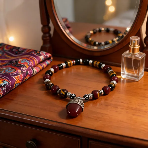 Multicolour_Resin_Beaded_Pendant_Necklace_For_Women