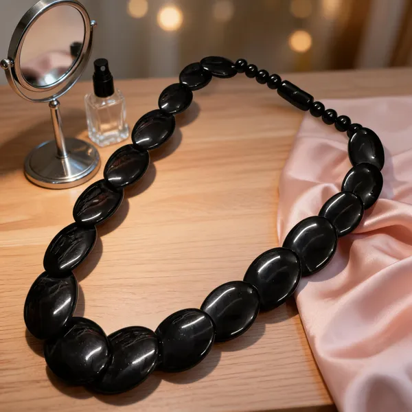 Black_Resin_Beaded_Necklace_For_Women